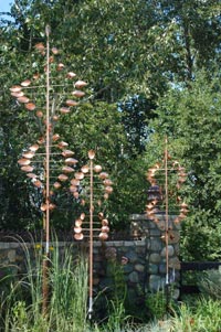 Kinetic Copper Wind Art